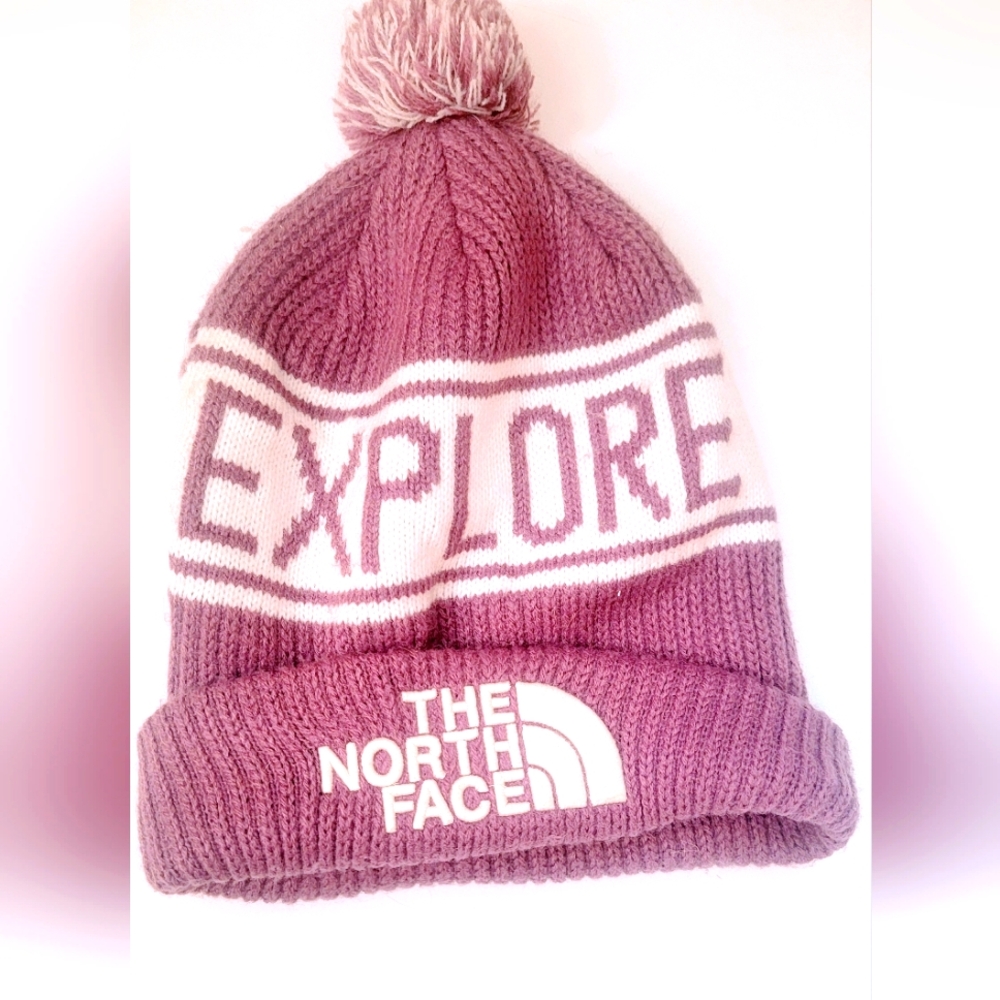 The North Face Brown and White Knit Hat
